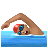 Whatsapp design of the person swimming: medium skin tone emoji verson:2.23.2.72