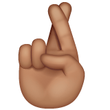 Whatsapp design of the crossed fingers: medium skin tone emoji verson:2.23.2.72