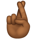 Whatsapp design of the crossed fingers: medium-dark skin tone emoji verson:2.23.2.72