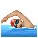 Whatsapp design of the man swimming: medium-light skin tone emoji verson:2.23.2.72