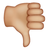 Whatsapp design of the thumbs down: medium-light skin tone emoji verson:2.23.2.72