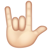 Whatsapp design of the love-you gesture: light skin tone emoji verson:2.23.2.72