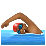 Whatsapp design of the man swimming: medium-dark skin tone emoji verson:2.23.2.72