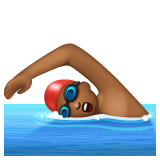 Whatsapp design of the man swimming: medium-dark skin tone emoji verson:2.23.2.72