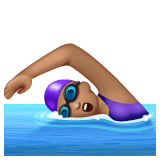Whatsapp design of the woman swimming: medium skin tone emoji verson:2.23.2.72