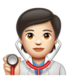 Whatsapp design of the health worker: light skin tone emoji verson:2.23.2.72