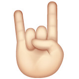 Whatsapp design of the sign of the horns: light skin tone emoji verson:2.23.2.72