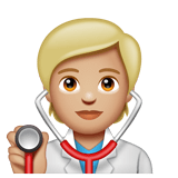 Whatsapp design of the health worker: medium-light skin tone emoji verson:2.23.2.72