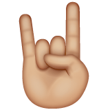 Whatsapp design of the sign of the horns: medium-light skin tone emoji verson:2.23.2.72