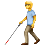 Whatsapp design of the person with white cane emoji verson:2.23.2.72