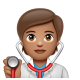 Whatsapp design of the health worker: medium skin tone emoji verson:2.23.2.72