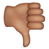 Whatsapp design of the thumbs down: medium skin tone emoji verson:2.23.2.72
