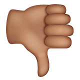 Whatsapp design of the thumbs down: medium skin tone emoji verson:2.23.2.72