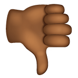 Whatsapp design of the thumbs down: medium-dark skin tone emoji verson:2.23.2.72