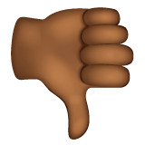 Whatsapp design of the thumbs down: medium-dark skin tone emoji verson:2.23.2.72