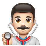 Whatsapp design of the man health worker: light skin tone emoji verson:2.23.2.72