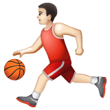 Whatsapp design of the man bouncing ball: light skin tone emoji verson:2.23.2.72