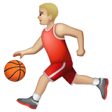 Whatsapp design of the man bouncing ball: medium-light skin tone emoji verson:2.23.2.72