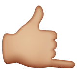 Whatsapp design of the call me hand: medium-light skin tone emoji verson:2.23.2.72