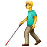 Whatsapp design of the man with white cane emoji verson:2.23.2.72