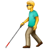 Whatsapp design of the man with white cane emoji verson:2.23.2.72