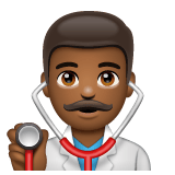 Whatsapp design of the man health worker: medium-dark skin tone emoji verson:2.23.2.72