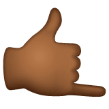 Whatsapp design of the call me hand: medium-dark skin tone emoji verson:2.23.2.72