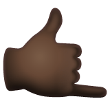 Whatsapp design of the call me hand: dark skin tone emoji verson:2.23.2.72