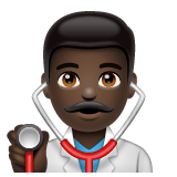 Whatsapp design of the man health worker: dark skin tone emoji verson:2.23.2.72