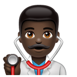 Whatsapp design of the man health worker: dark skin tone emoji verson:2.23.2.72