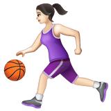 Whatsapp design of the woman bouncing ball: light skin tone emoji verson:2.23.2.72