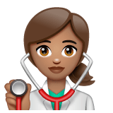 Whatsapp design of the woman health worker: medium skin tone emoji verson:2.23.2.72