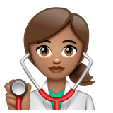Whatsapp design of the woman health worker: medium skin tone emoji verson:2.23.2.72