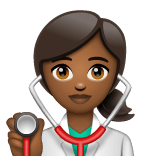 Whatsapp design of the woman health worker: medium-dark skin tone emoji verson:2.23.2.72