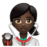 Whatsapp design of the woman health worker: dark skin tone emoji verson:2.23.2.72