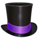 Whatsapp design of the top hat emoji verson:2.23.2.72