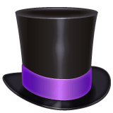 Whatsapp design of the top hat emoji verson:2.23.2.72
