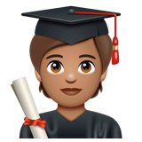 Whatsapp design of the student: medium skin tone emoji verson:2.23.2.72