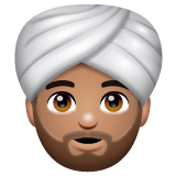 Whatsapp design of the person wearing turban: medium skin tone emoji verson:2.23.2.72