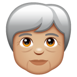 Whatsapp design of the older person: medium-light skin tone emoji verson:2.23.2.72