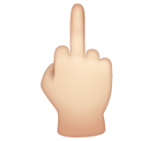 Whatsapp design of the middle finger: light skin tone emoji verson:2.23.2.72