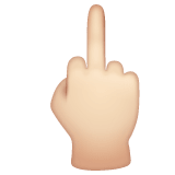 Whatsapp design of the middle finger: light skin tone emoji verson:2.23.2.72