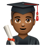 Whatsapp design of the man student: medium-dark skin tone emoji verson:2.23.2.72