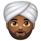 Whatsapp design of the person wearing turban: medium-dark skin tone emoji verson:2.23.2.72
