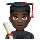 Whatsapp design of the man student: dark skin tone emoji verson:2.23.2.72