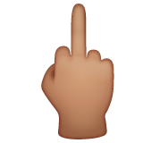 Whatsapp design of the middle finger: medium skin tone emoji verson:2.23.2.72