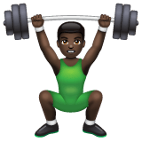 Whatsapp design of the man lifting weights: dark skin tone emoji verson:2.23.2.72