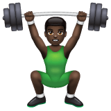 Whatsapp design of the man lifting weights: dark skin tone emoji verson:2.23.2.72