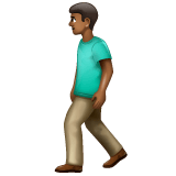 Whatsapp design of the man walking: medium-dark skin tone emoji verson:2.23.2.72