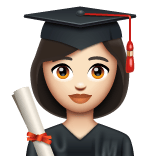 Whatsapp design of the woman student: light skin tone emoji verson:2.23.2.72